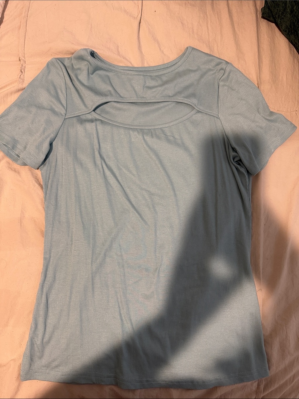 Light Blue Women's Short Sleeve Cutout Tee